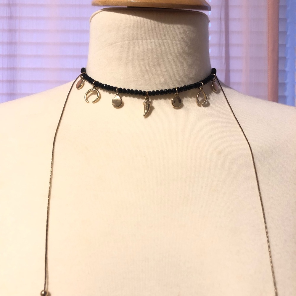 GoldTone Beaded choker Necklace